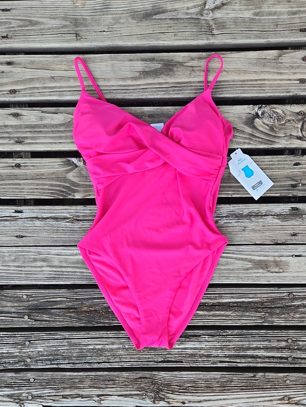 NWT Barbie Hot Pink One Piece Swimming Suit Bachelorette Girly Small V-neck